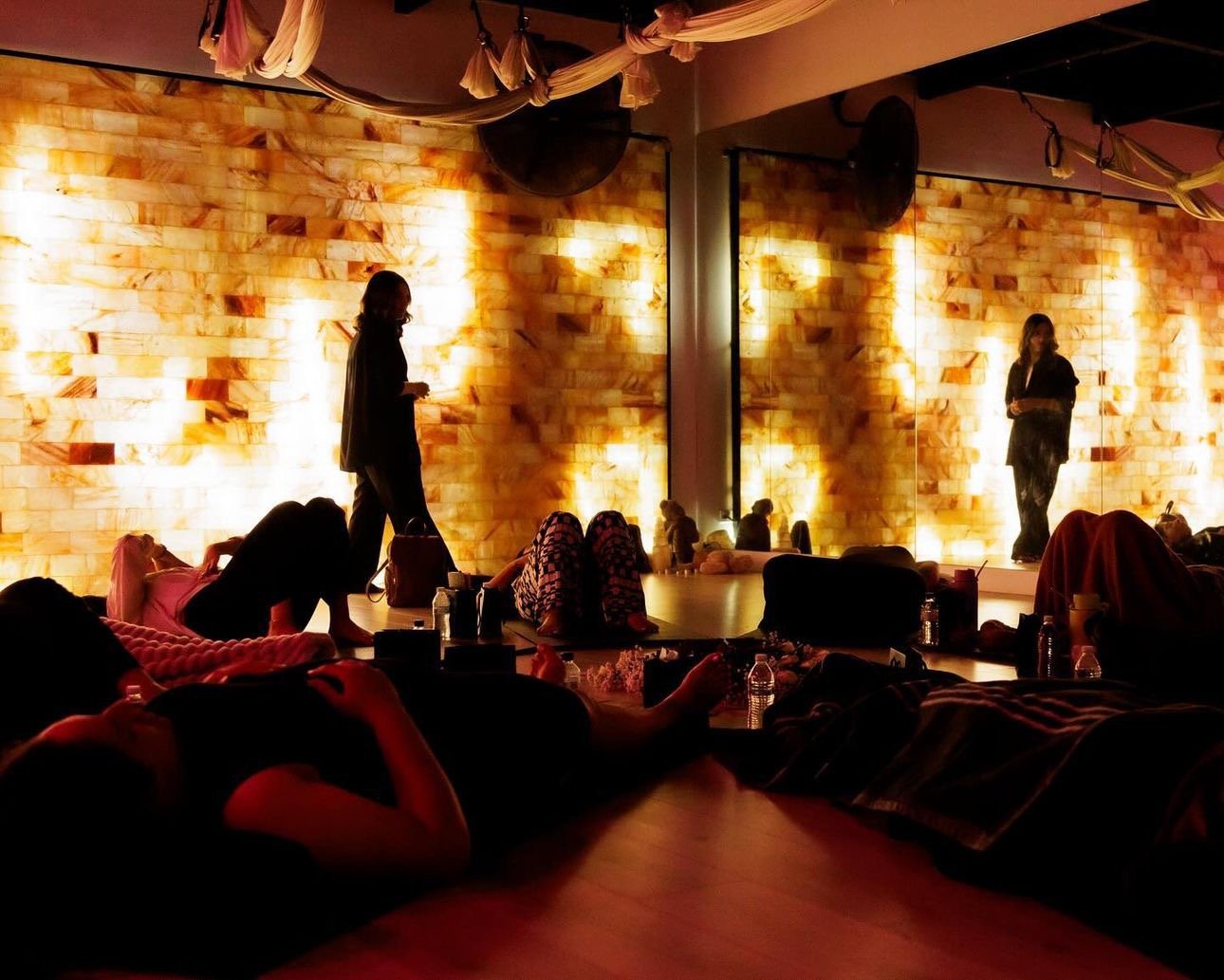 Himalayan salt wall lit studio at Rebirthing Breathwork Healing in Brunswick